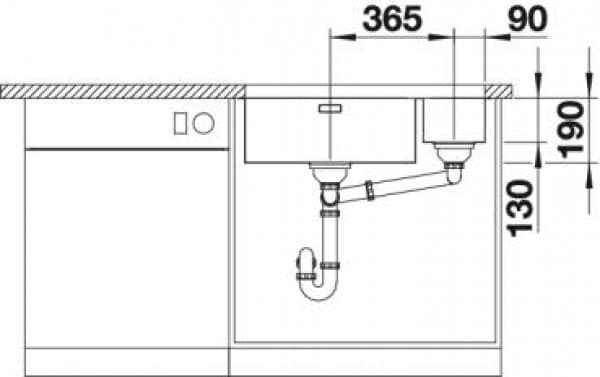 Мойка BLANCO ANDANO 500/180-U-R нержавеющая сталь