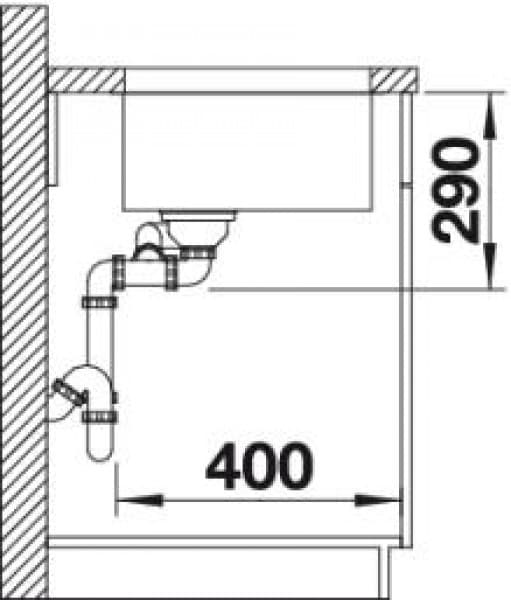 Мойка BLANCO ANDANO 500/180-U-R нержавеющая сталь