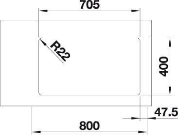Мойка BLANCO ANDANO 500/180-U-R нержавеющая сталь