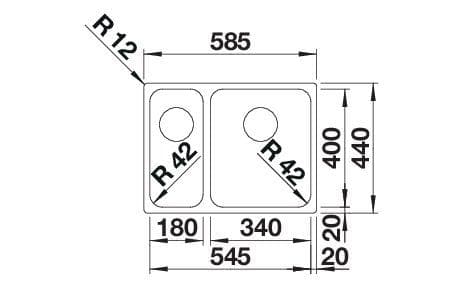 Мойка BLANCO SOLIS 340/180-IF нержавеющая сталь