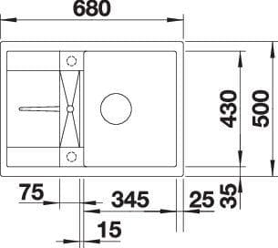 Мойка BLANCO METRA 45 S Compact SILGRANIT