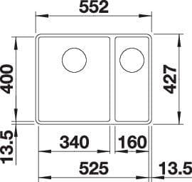 Мойка BLANCO SUBLINE 340/160-F SILGRANIT