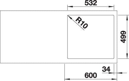 Мойка BLANCO SUBLINE 500-IF/A SteelFrame SILGRANIT