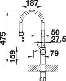 Смеситель BLANCO CATRIS-S Flexo PVD Steel