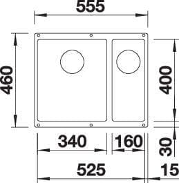Мойка BLANCO SUBLINE 340/160-U SILGRANIT