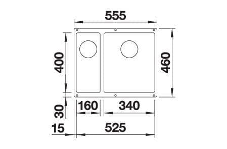 Мойка BLANCO SUBLINE 340/160-U SILGRANIT (for Coloured Components)