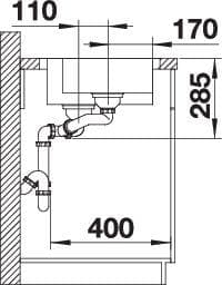 Мойка BLANCO SUPRA 340/180-IF/A нержавеющая сталь